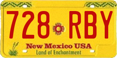 NM license plate 728RBY