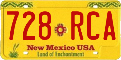 NM license plate 728RCA
