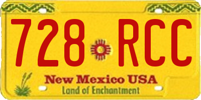 NM license plate 728RCC