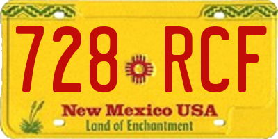 NM license plate 728RCF