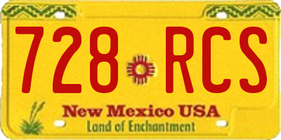 NM license plate 728RCS