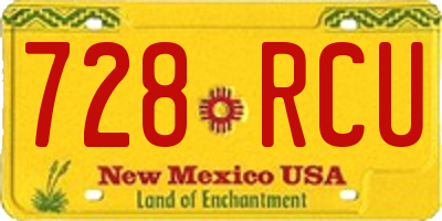 NM license plate 728RCU