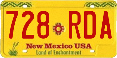 NM license plate 728RDA