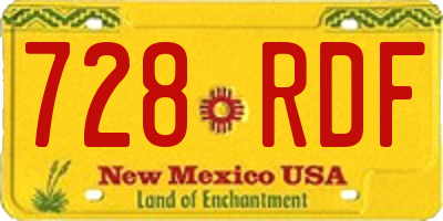 NM license plate 728RDF
