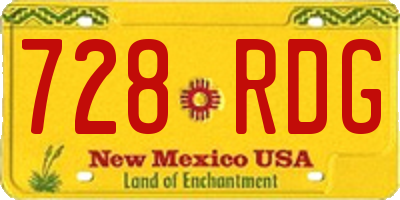 NM license plate 728RDG
