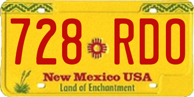 NM license plate 728RDO