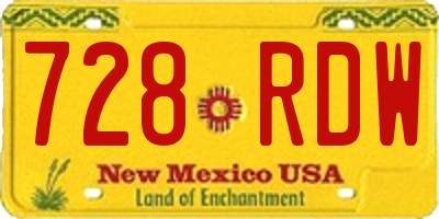 NM license plate 728RDW