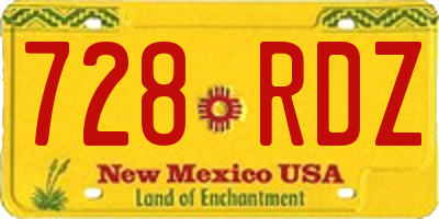 NM license plate 728RDZ
