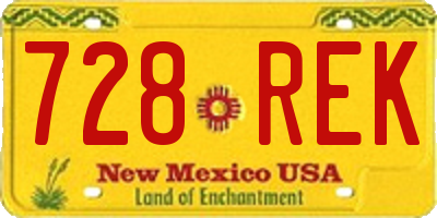 NM license plate 728REK