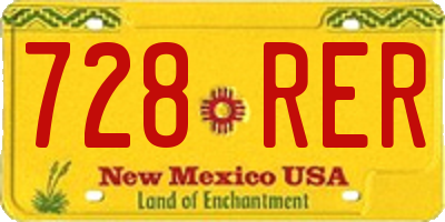 NM license plate 728RER