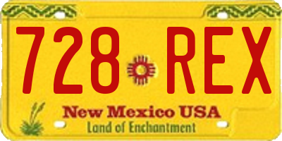 NM license plate 728REX