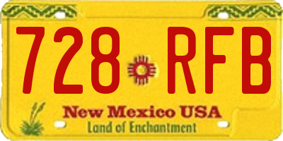 NM license plate 728RFB