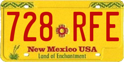NM license plate 728RFE