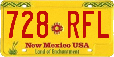 NM license plate 728RFL