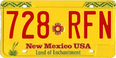 NM license plate 728RFN