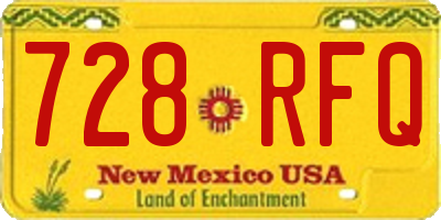 NM license plate 728RFQ