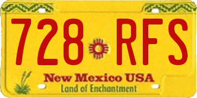 NM license plate 728RFS