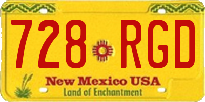 NM license plate 728RGD