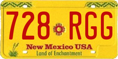 NM license plate 728RGG