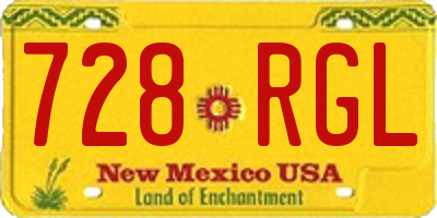 NM license plate 728RGL