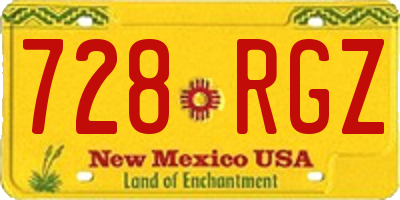 NM license plate 728RGZ