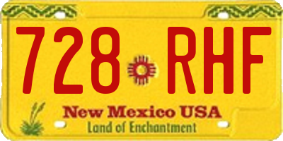 NM license plate 728RHF