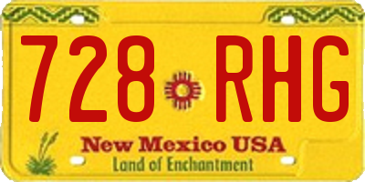 NM license plate 728RHG