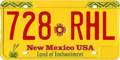 NM license plate 728RHL