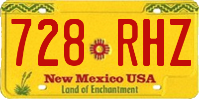 NM license plate 728RHZ