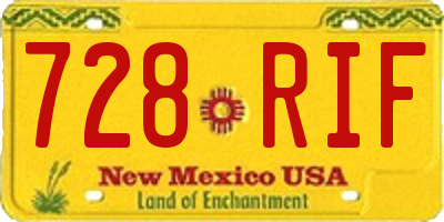 NM license plate 728RIF