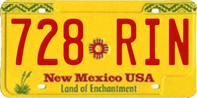 NM license plate 728RIN