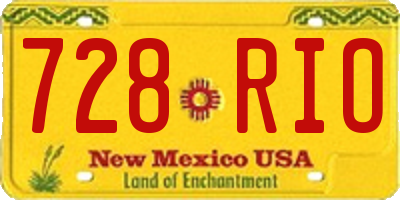 NM license plate 728RIO