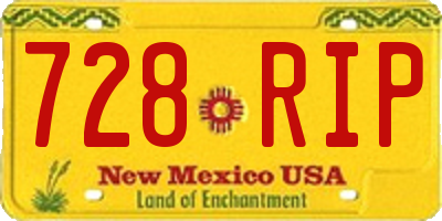 NM license plate 728RIP
