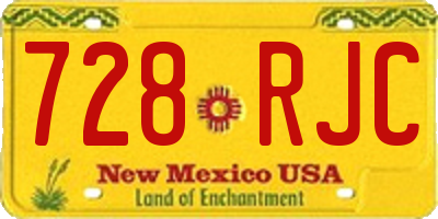 NM license plate 728RJC