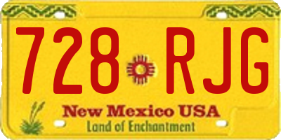 NM license plate 728RJG