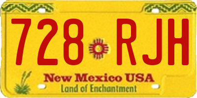 NM license plate 728RJH
