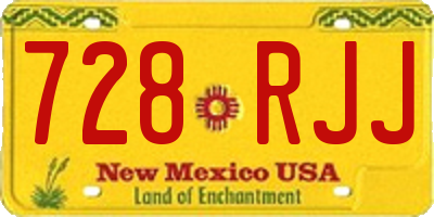 NM license plate 728RJJ