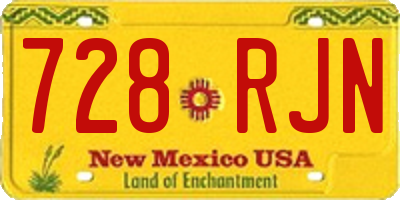 NM license plate 728RJN