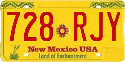 NM license plate 728RJY
