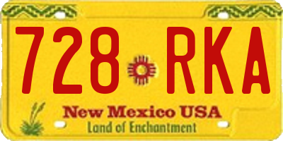 NM license plate 728RKA