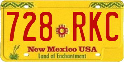 NM license plate 728RKC