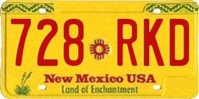 NM license plate 728RKD