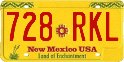 NM license plate 728RKL