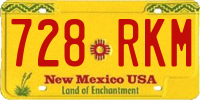 NM license plate 728RKM