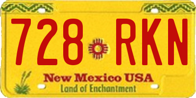 NM license plate 728RKN