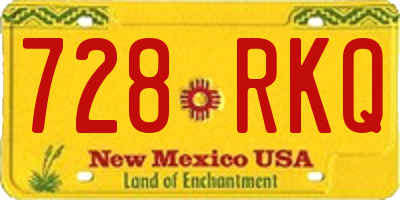 NM license plate 728RKQ