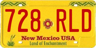 NM license plate 728RLD