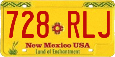 NM license plate 728RLJ