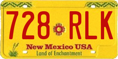 NM license plate 728RLK