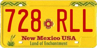 NM license plate 728RLL